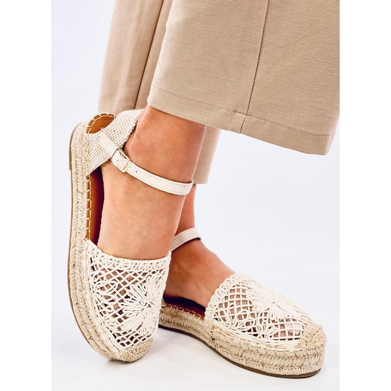 Premat Beige openwork espadrille sandals 2