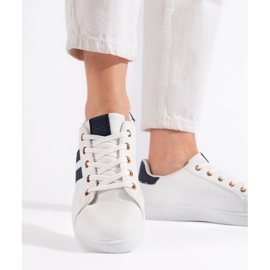 Women's white lace-up sneakers 2