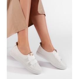 Women's white sneakers with Velcro 1