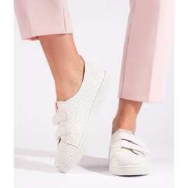 Women's white sneakers with Velcro 2