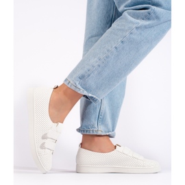Women's white sneakers with Velcro 2