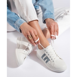 Women's white and blue sneakers 1