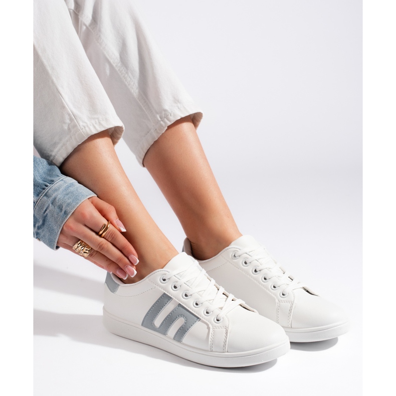 Women's white and blue sneakers 2