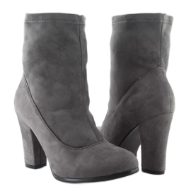 Classic boots high heels fa141 Gray grey 1