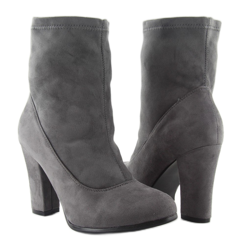 Classic boots high heels fa141 Gray grey 1