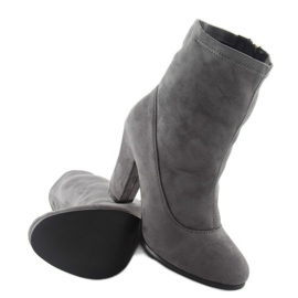 Classic boots high heels fa141 Gray grey 2