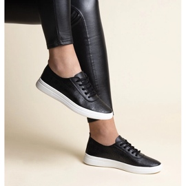 Black Whitley eco leather sneakers 1