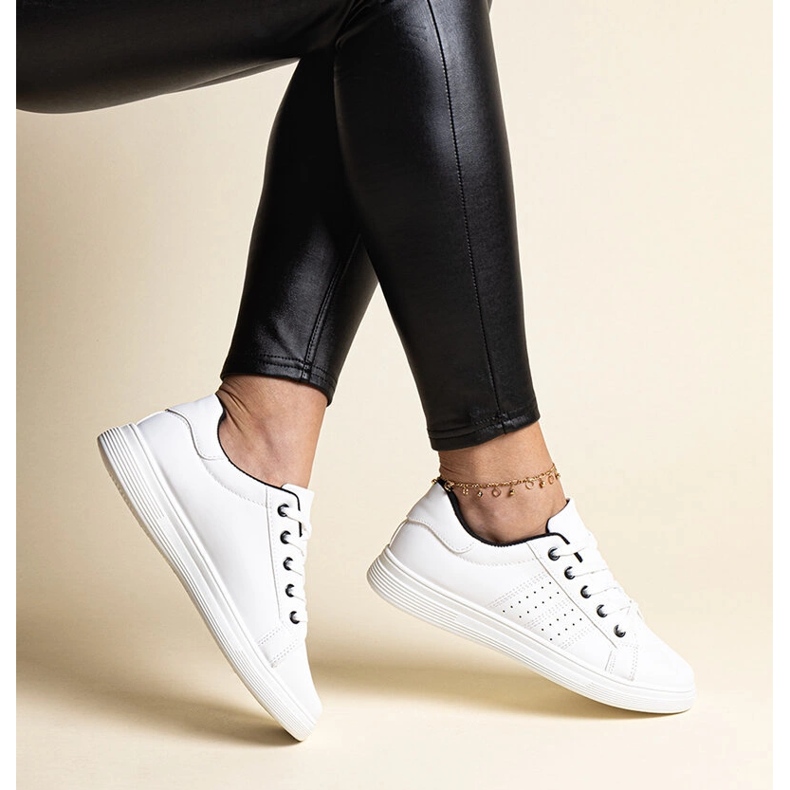 White eco-leather sneakers by Cathleen 1