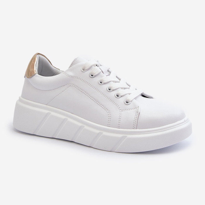 Women's Leather Sneakers on the Platform, White Danida 1