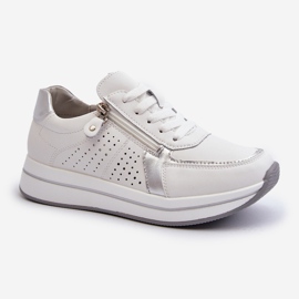 Women's Leather Sneakers on the Platform White Ligustra 2