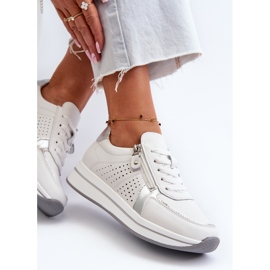 Women's Leather Sneakers on the Platform White Ligustra 1
