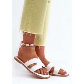 Women's Flat Flip-Flops With Cutouts White Fiviama 2