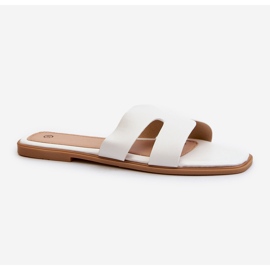 Women's Flat Flip-Flops With Cutouts White Fiviama 1