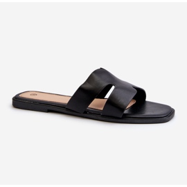 Women's Flat Flip-Flops With Cutouts Black Fiviama 1