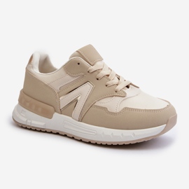 Women's Sneakers Made of Eco Leather, Beige Vinelli 1