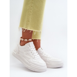 Women's Platform Sneakers Made of Eco Leather, White Lynnette 2