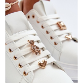 Women's Platform Sneakers With Eco Leather Pins, White Cavisa 2