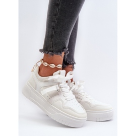 Women's Platform Sneakers Made of Eco Leather, White Moun 2 Women's Platform Sneakers Made of Eco Leather, White Moun 2