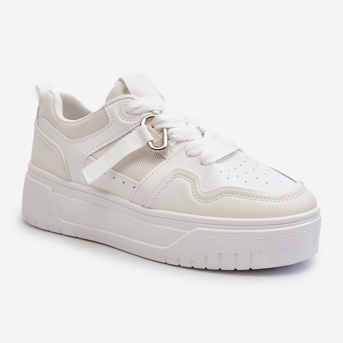 Women's Platform Sneakers Made of Eco Leather, White Moun 1 Women's Platform Sneakers Made of Eco Leather, White Moun 1