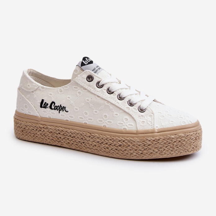 Women's Lace Sneakers With Braid Lee Cooper LCW-24-44-2425 White 2 Women's Lace Sneakers With Braid Lee Cooper LCW-24-44-2425 White 2