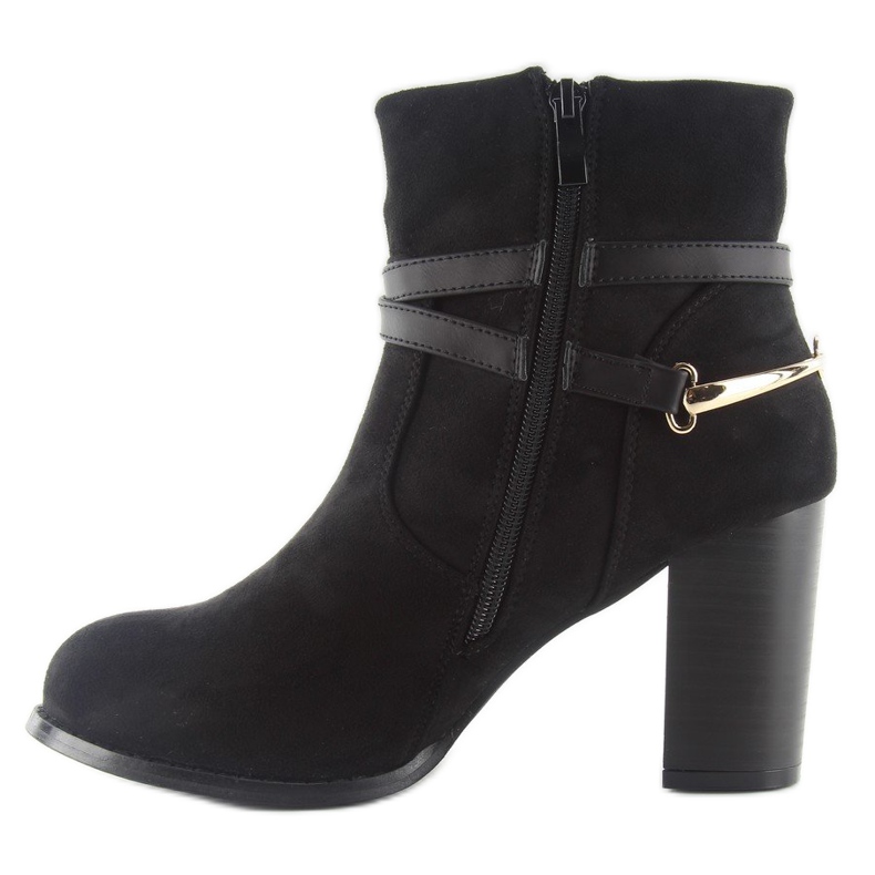 High-heeled boots with suede 3701 black 1