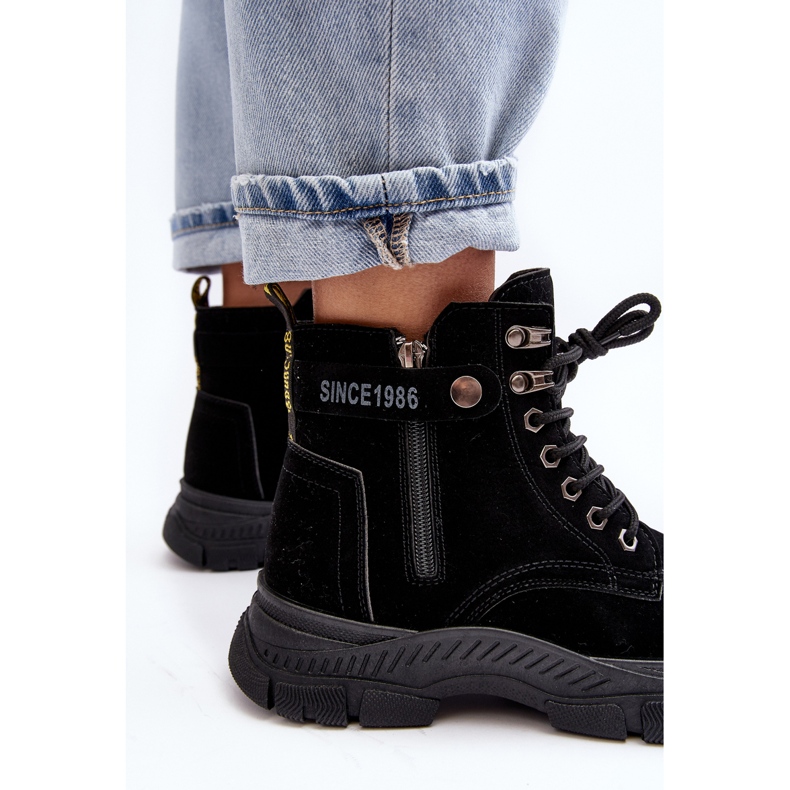 PS1 Jailina Insulated Suede Women's Trapper Ankle Boots black 1