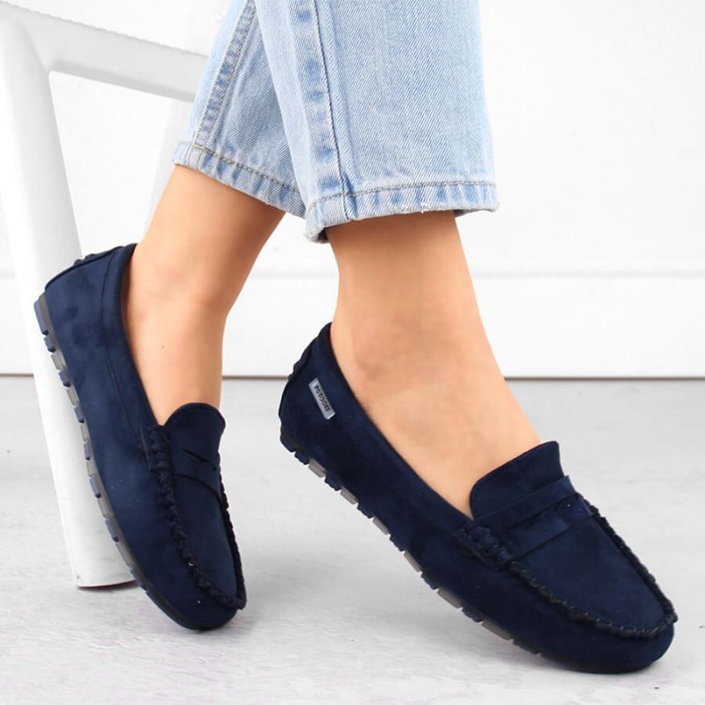 Potocki W WOL240B suede moccasins, navy blue 1