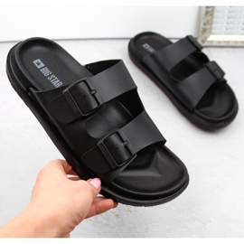 Women's foam flip-flops with buckles, black Big Star NN274A750 1