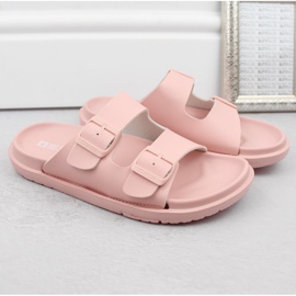 Women's foam flip-flops with nude buckles Big Star NN274A753 pink 1
