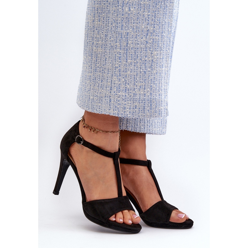 Vinceza Women's High Heel Sandals Made of Eco Suede, Black Obdaria 2 Vinceza Women's High Heel Sandals Made of Eco Suede, Black Obdaria 2