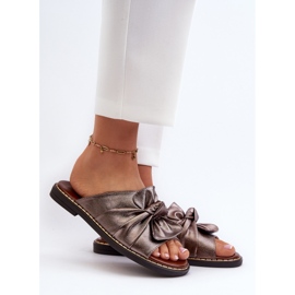 Women's Flat-Heeled Copper Flip-Flops Nelvira brown 2