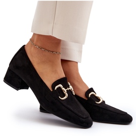 Bellucci Low-heeled block pumps with a decoration, black 4