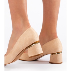 Suede beige low-heeled pumps 2 Suede beige low-heeled pumps 2