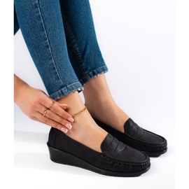 Women's black moccasins 1 Women's black moccasins 1