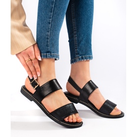 Black women's flat sandals 1