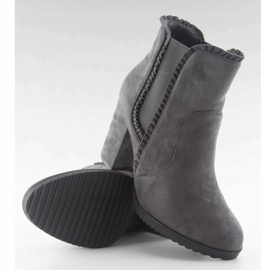 High-heeled boots with a frill m269p Gray grey 2