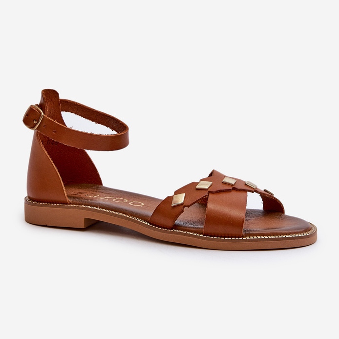 Zazoo 40378 Women's Flat Leather Sandals, Brown 2