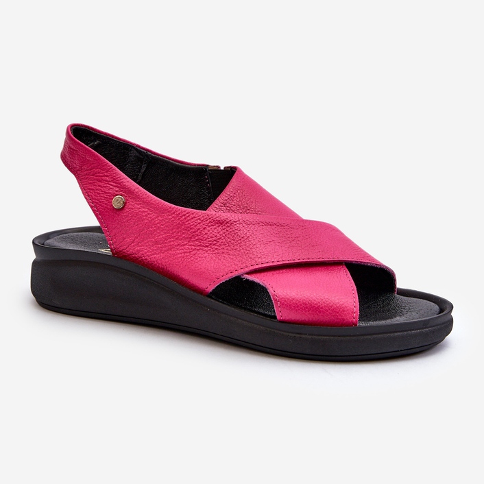 Zazoo 40392 Women's Leather Sandals Fuchsia pink 2