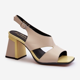 S.Barski Women's Sandals on a High Heel Beige D&A MR38-153 1 S.Barski Women's Sandals on a High Heel Beige D&A MR38-153 1