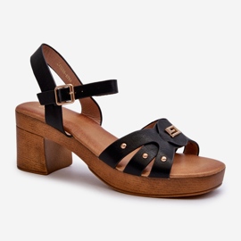 Women's High Heel Sandals Made of Eco Leather, Black Assames 1
