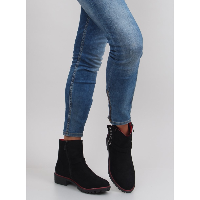 Jodhpur boots with a trim r112p Black 2