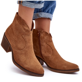 S.Barski Suede Cowboy Boots With Zipper D&amp;A SN622-29 Camel brown 4