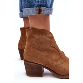 S.Barski Suede Cowboy Boots With Zipper D&amp;A SN622-29 Camel brown 2