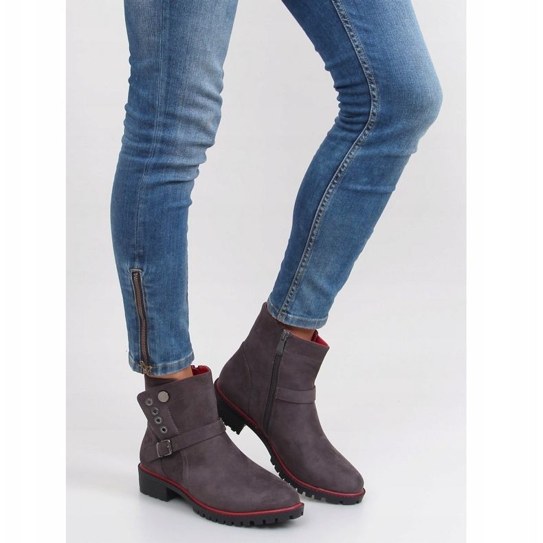 Jodhpur boots with trim r112p Gray grey 1
