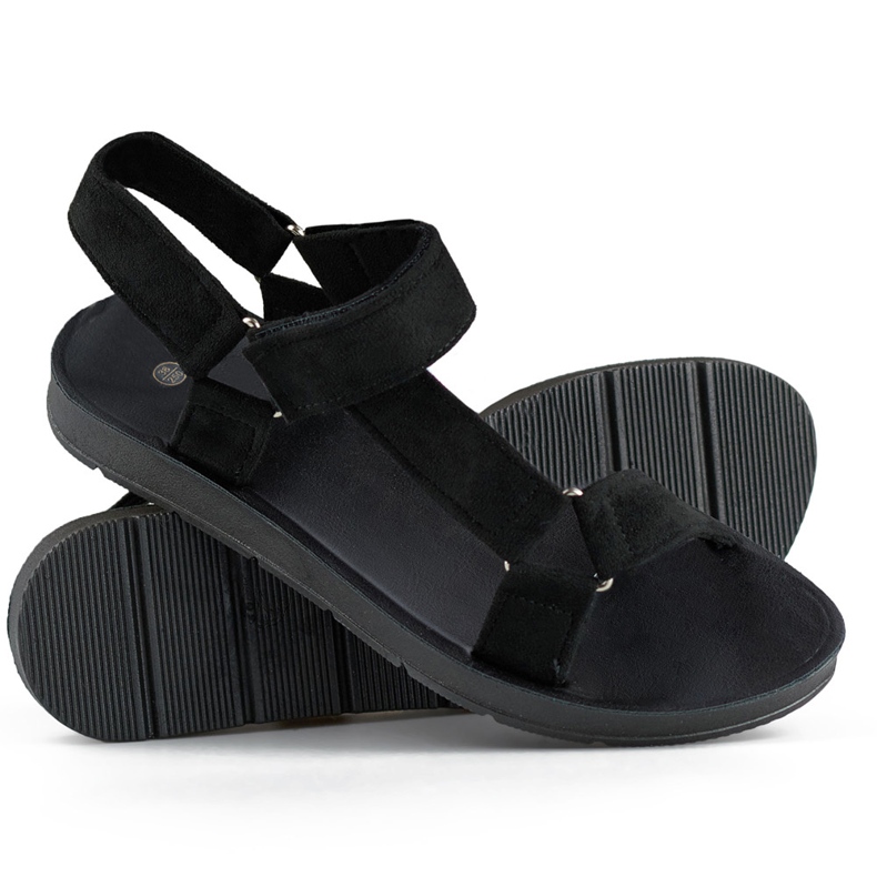 Black women's sports sandals with Velcro fastening 1 Black women's sports sandals with Velcro fastening 1