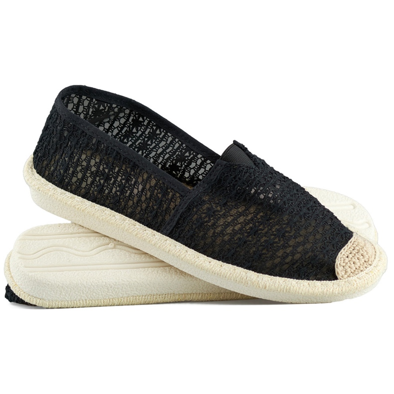 Black mesh espadrilles, airy women's espadrilles 1