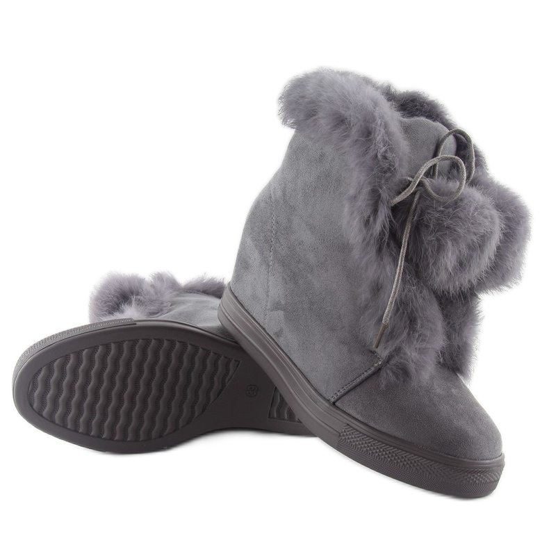 Wedge boots with nc99 gray tin grey 1