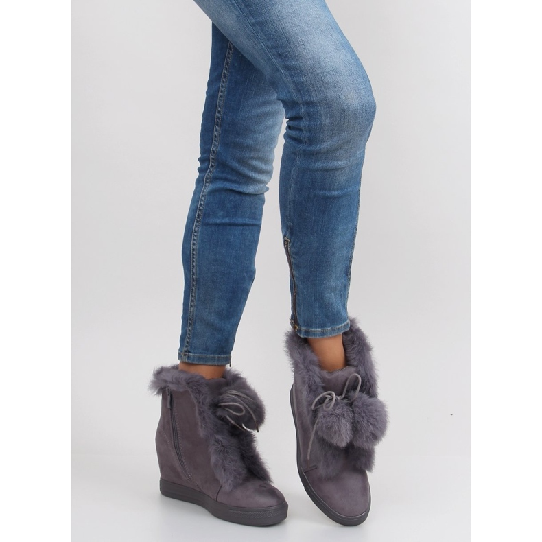 Wedge boots with nc99 gray tin grey 2