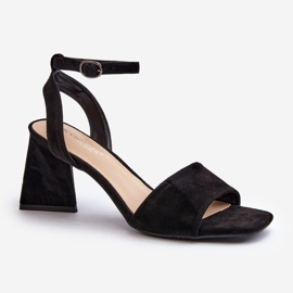 Vinceza Women's High Heel Sandals Made of Eco Suede Black Upttima 1