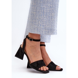 Vinceza Women's High Heel Sandals Made of Eco Suede Black Upttima 2